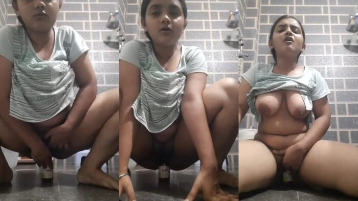 Desi Bitch Putting Bottle Inside Her Pussy MMS Video